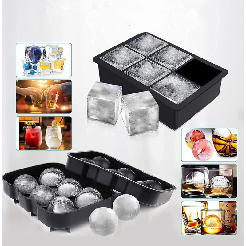 Ice Mold Sphere - 4/6/8/15Grids Silicone Ice Cube Molds Spherical