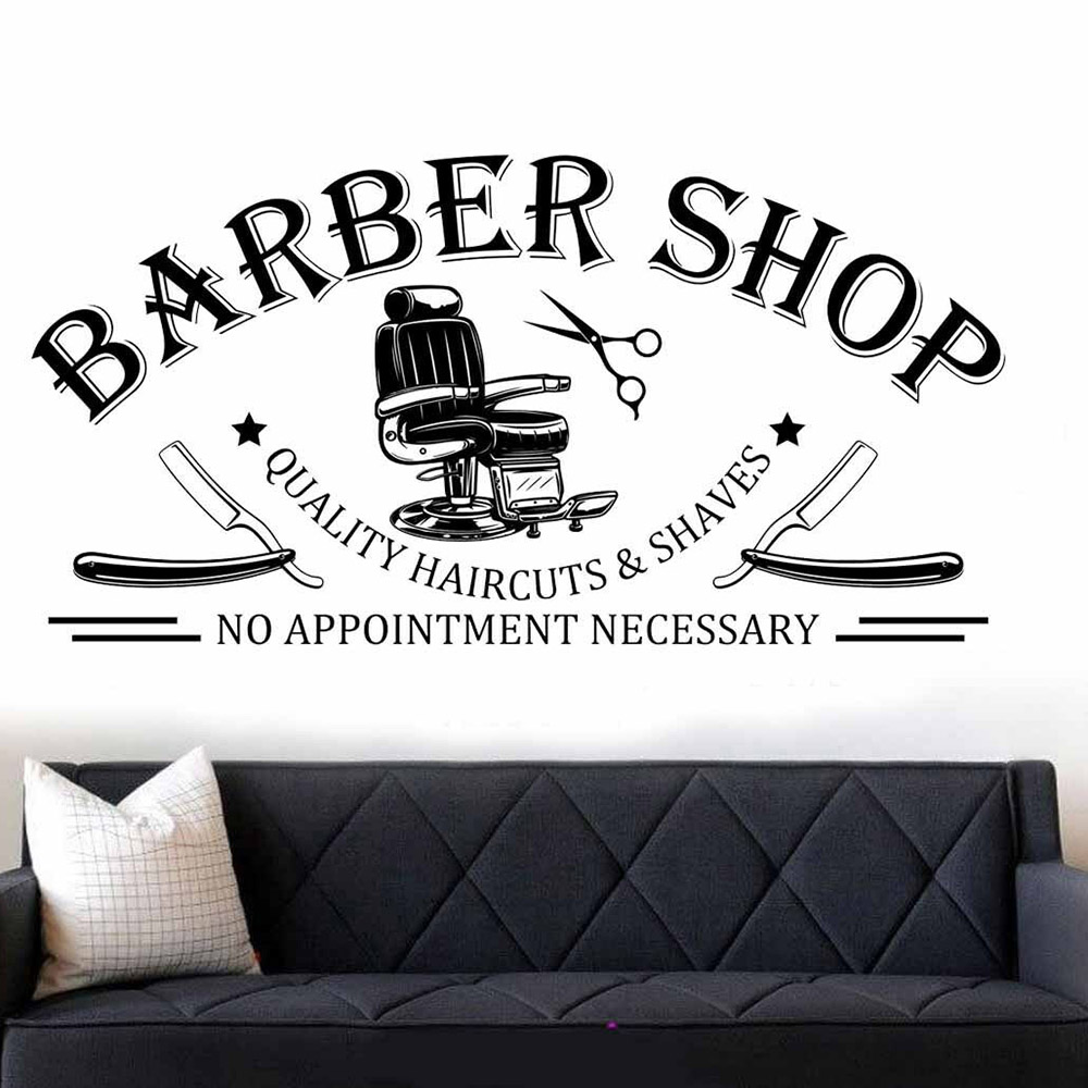 Home Barbershop - Barbershop Window Wall Art Sticker Decal