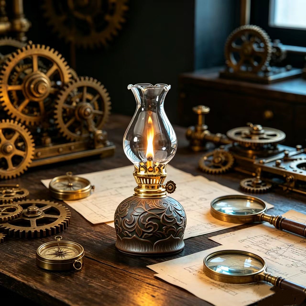 Vintage Adjustable Lamp, Hand  - огляд і ціна Old Fashioned Glass