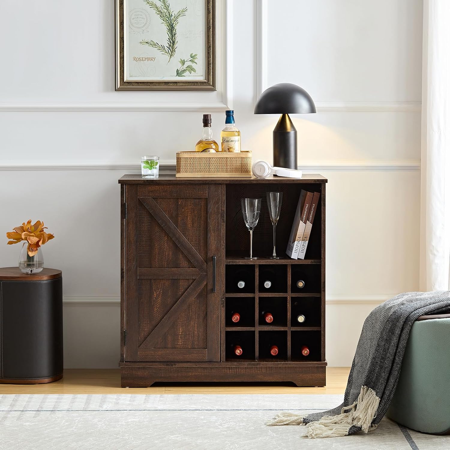 Farmhouse Bar Cabinet Wine Rac - огляд і ціна Home Bar And Cabinet