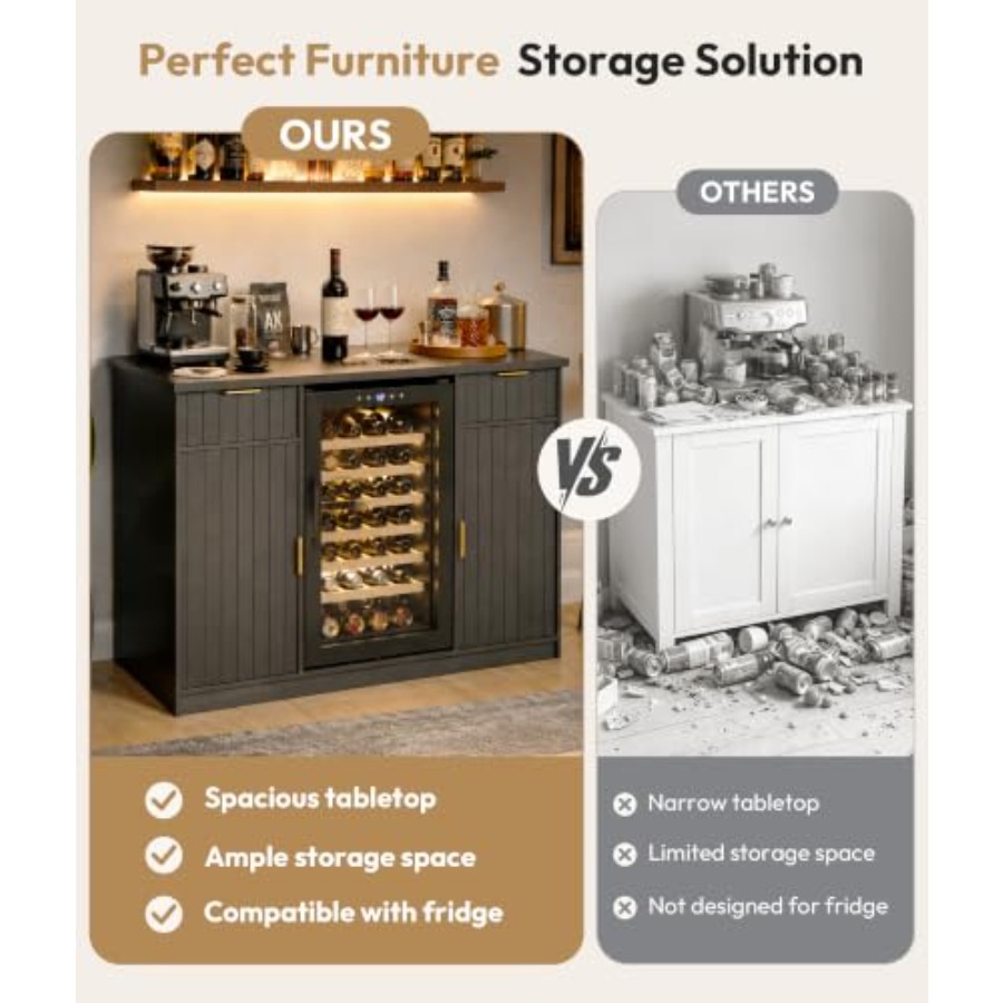 53 Coffee Bar Cabinet with Min - огляд і ціна Home Bar And Cabinet