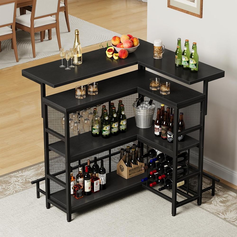 Home Bar Unit, L-Shaped Bar Ta - огляд і ціна Home Bar And Cabinet