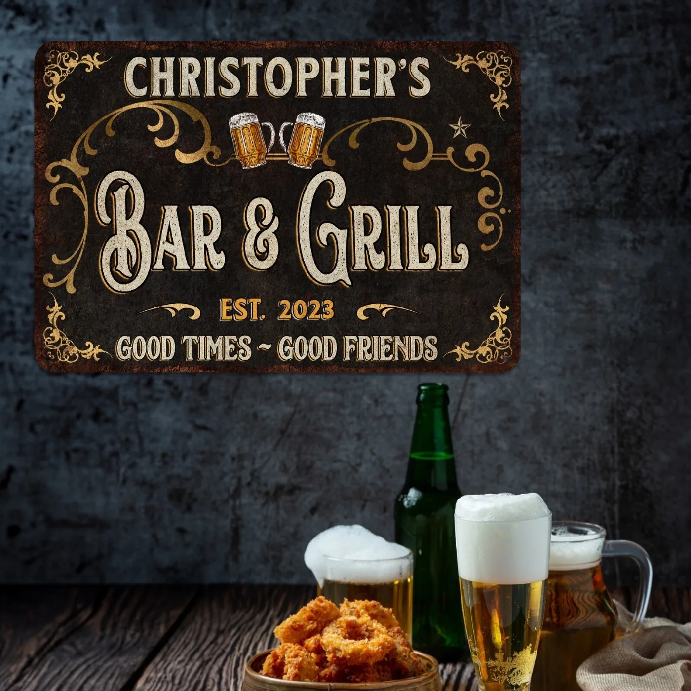 1PC Personalized Bar & Grill M - огляд і ціна Home Bar Signs