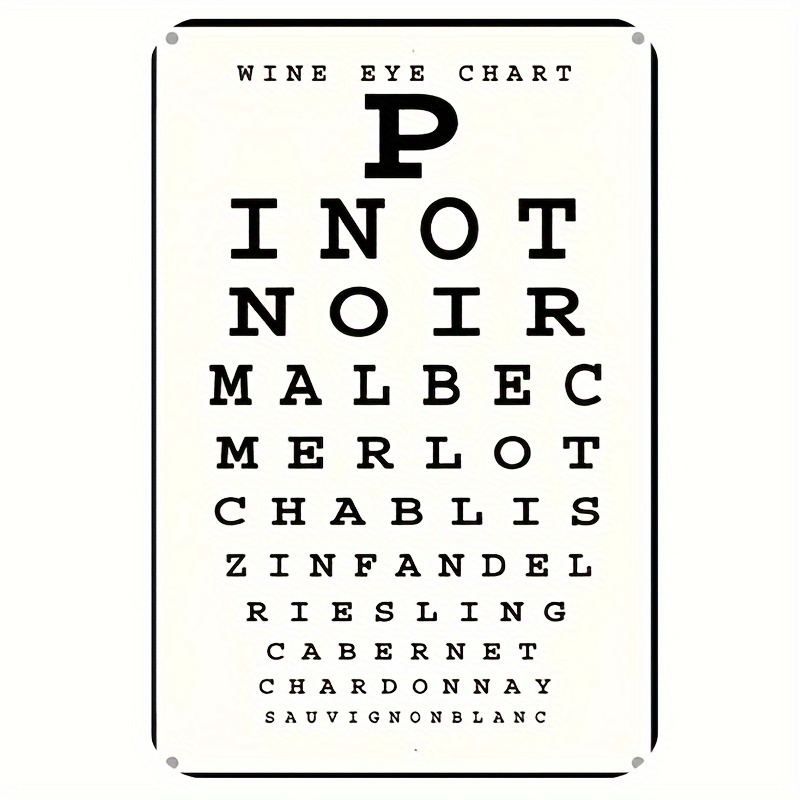 Vintage Wine Eye Chart Metal S - огляд і ціна Home Bar And Kitchen
