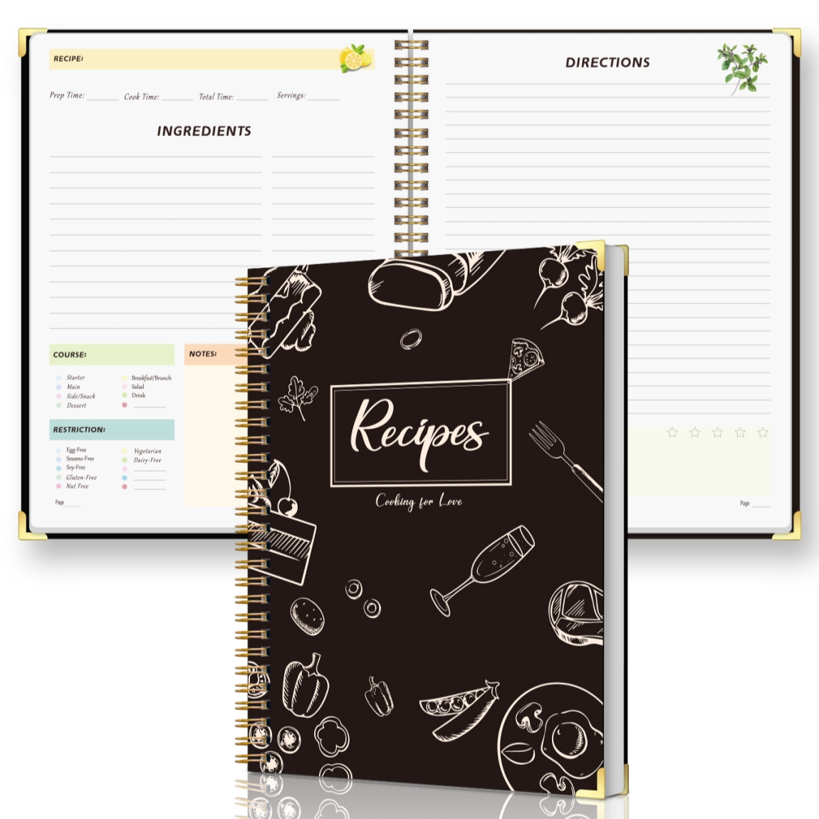 Recipe Journal Notebook with S - огляд і ціна Cocktail Recipe Book