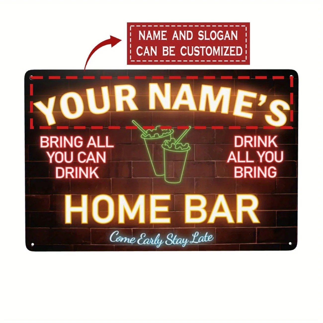 Custom Name Text Metal Sign Ho - огляд і ціна Home Bar Signs