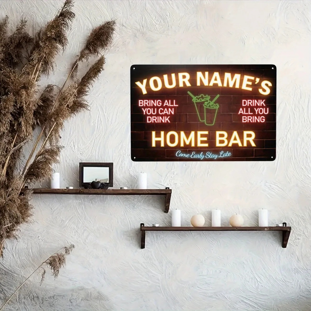 Custom Name Text Metal Sign Ho - огляд і ціна Home Bar Signs