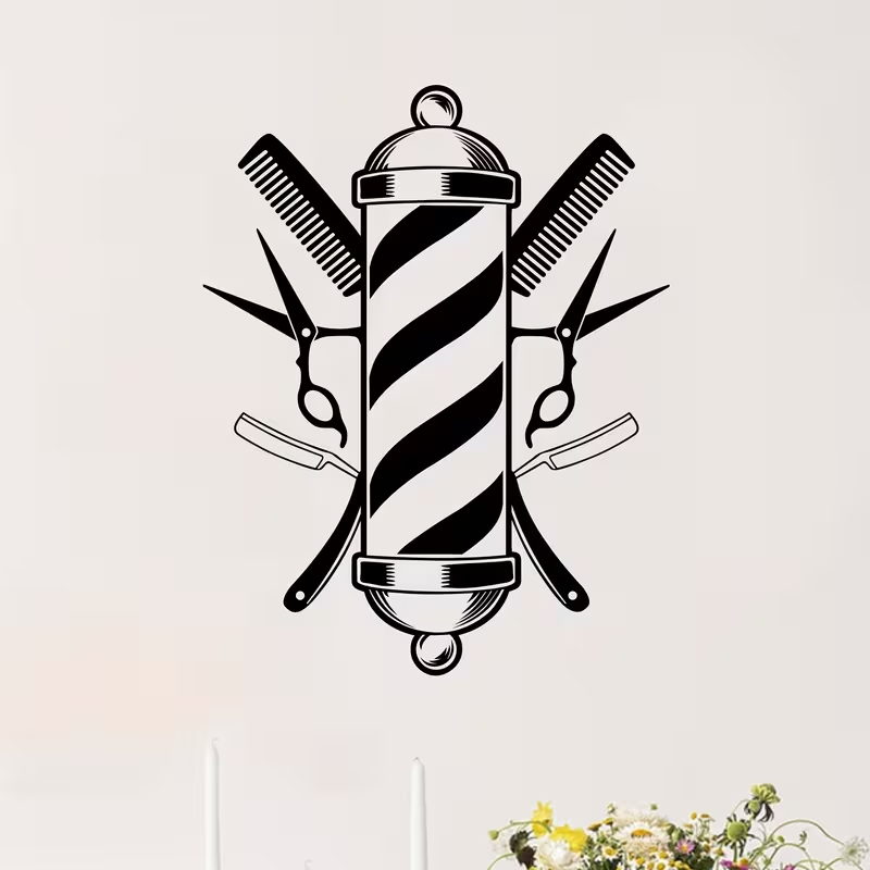Barber Shop Wall Sticker Vinyl - огляд і ціна Home Barbershop