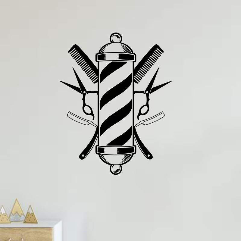 Barber Shop Wall Sticker Vinyl - огляд і ціна Home Barbershop