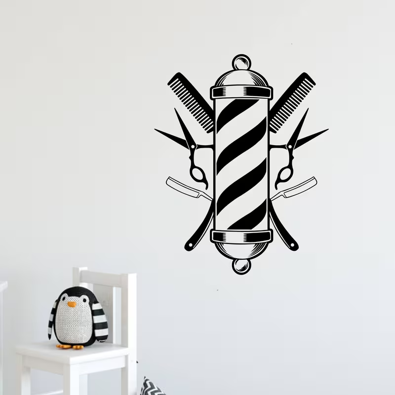 Barber Shop Wall Sticker Vinyl - огляд і ціна Home Barbershop